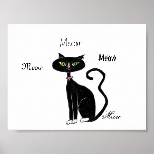 Poster Meow Kitty Retro (Devant)