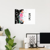 Poster Meow Peeking Chat, Kitten Amoureux des chats Idée (Bureau à domicile)