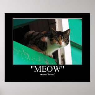 Poster Meow Signifie Ami Chat Artwork