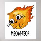 Poster Meow-teor drôle Meteor Pun (Devant)