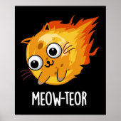 Poster Meow-teor Funny Meteor Pun Dark BG (Devant)