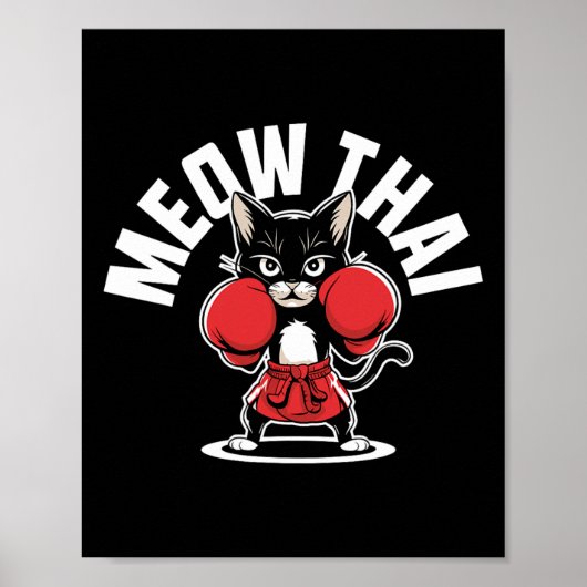 Poster Meow Thai Muay Thai Boxe Chat Martial Arts Mixed m (Devant)