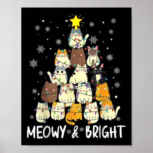 Poster Meowa Catmas Chat Noël Arbre de Noël Filles Garçon (Devant)