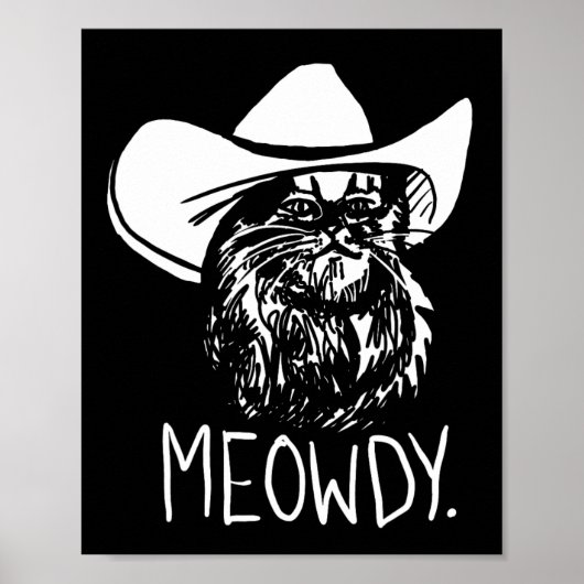 Poster Meowdy Texas Cat Meme (Devant)
