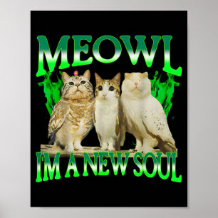 Poster Meowl une nouvelle âme chat hibou drôle chat mème 