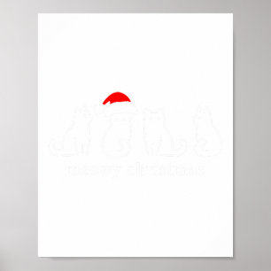 Poster Meowo Catmas Chat Noël Cute Kitten Chats Père Noël
