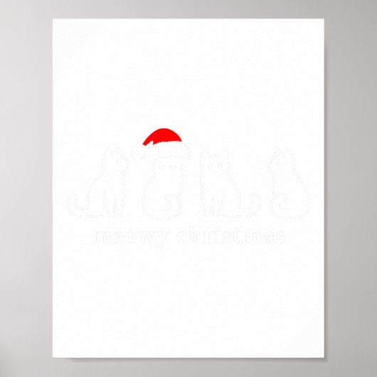 Poster Meowo Catmas Chat Noël Cute Kitten Chats Père Noël (Devant)