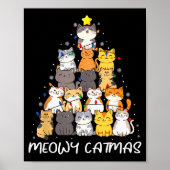 Poster Meowy Catmas Cat Christmas Tree Merry Catmas Boys (Devant)