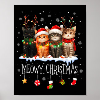 Poster Meowy Catmas Chat Noël Mignon Chatons Chats Père N