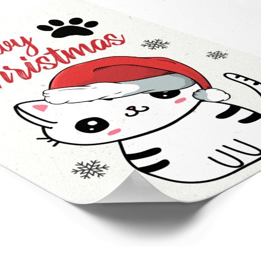 Poster Meowy Christmas adorable chat (Coin)