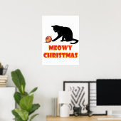 Poster Meowy Christmas Funny Chat (Bureau à domicile)
