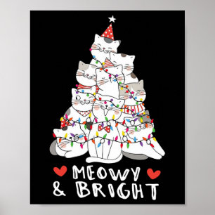Poster Meowy Et Brillant Chat Tree Cute Animal Kitten Chr