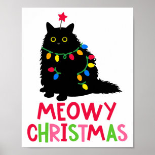 Poster Meowy Noël Chat Merry Catmas Funny Chats Famille