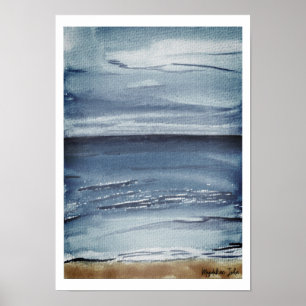 Poster Mer à la tombée de la nuit