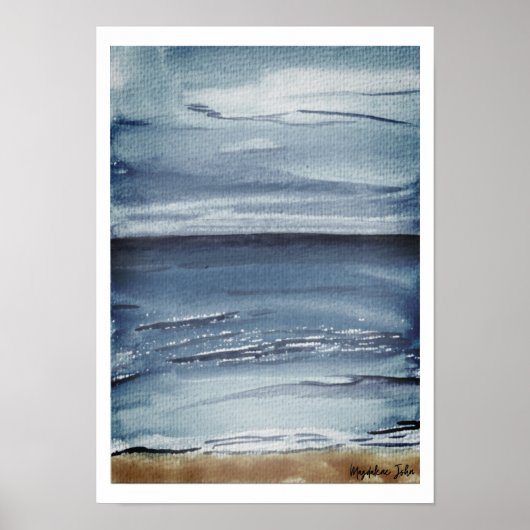 Poster Mer à la tombée de la nuit (Devant)