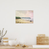 Poster mer blanche et falaises Angleterre (Cuisine)