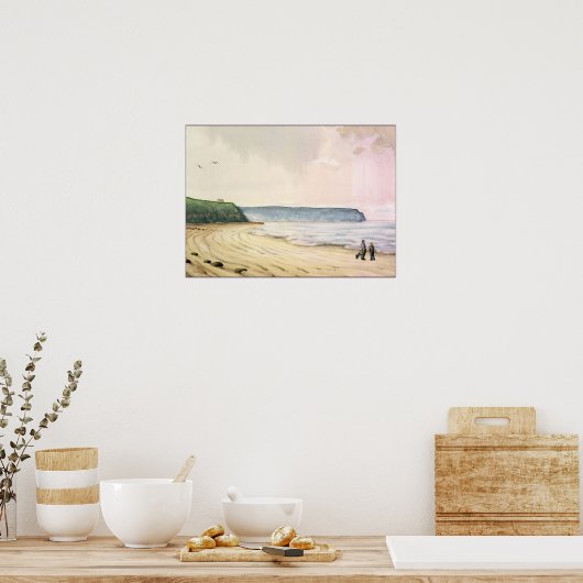 Poster mer blanche et falaises Angleterre (Cuisine)