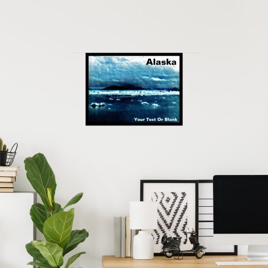 Poster Mer bleue froide (Bureau à domicile)