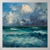 Poster Mer Brute - Style Impressionnisme Art marin (Devant)