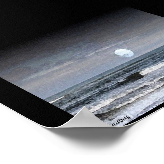 Poster Mer clair de lune (Coin)