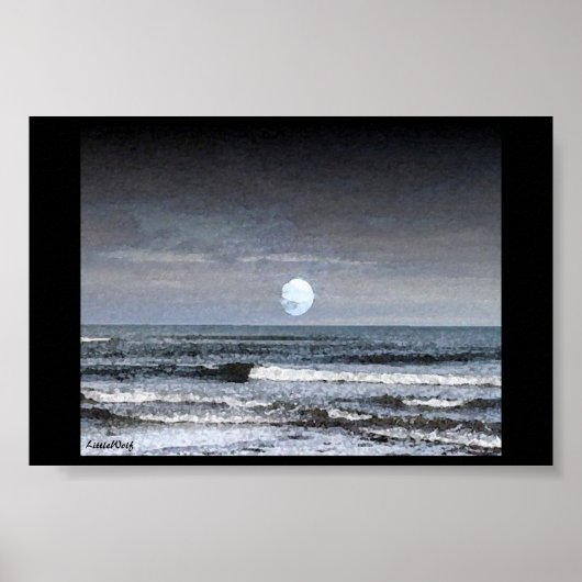 Poster Mer clair de lune (Devant)