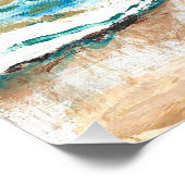 Poster Mer Côtière Et Plage Et Sable Abstrait Glossy (Coin)
