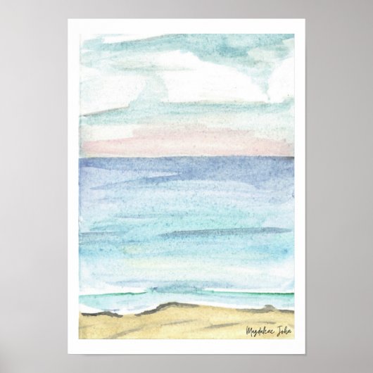 Poster Mer couleur pastel (Devant)