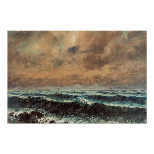 Poster Mer d'automne – Gustave Courbet (Devant)
