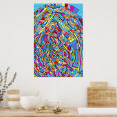 Poster Mer de corail Abstraite (Cuisine)