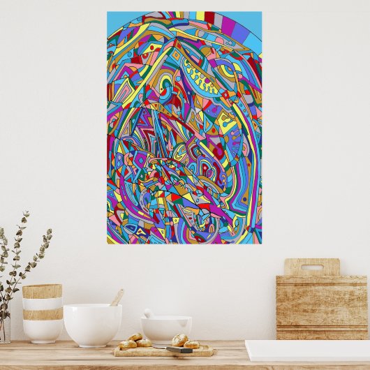 Poster Mer de corail Abstraite (Cuisine)