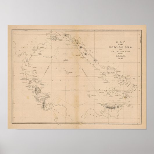 Poster Mer de Sooloo, Archipel, Philippines (Devant)