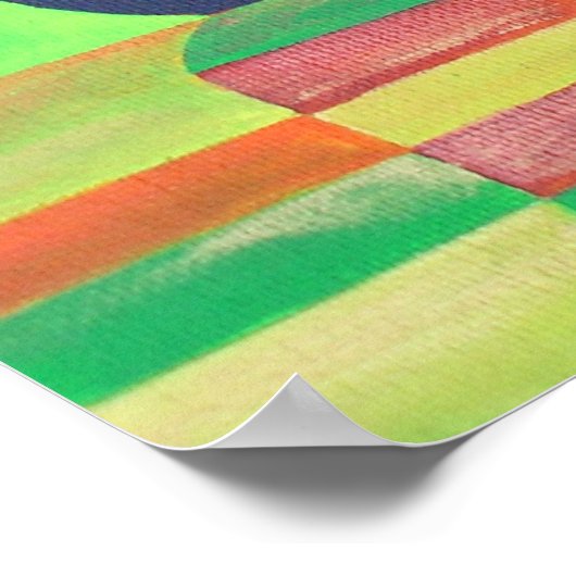 Poster Mer de vert avec des joncs Abstraits cubes (Coin)