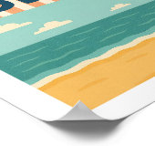 Poster Mer de vitamine Rétro Typographie de plage Pun côt (Coin)