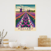 Poster Mer des Tulipes - Hollande Vintage (Cuisine)