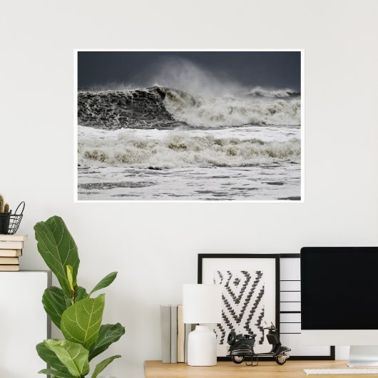 Poster Mer En Rage De L'Ouragan Sandy (Bureau à domicile)