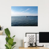Poster Mer et ciel, bateau (Bureau à domicile)