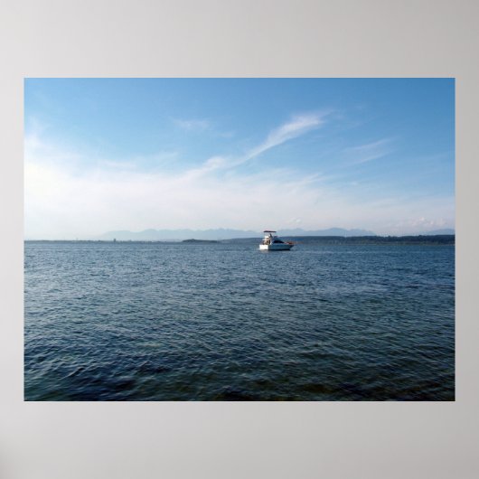 Poster Mer et ciel, bateau (Devant)