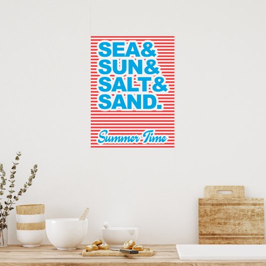 Poster Mer et Soleil et Sel et Sable, Heure d'été (Cuisine)