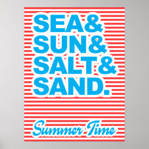 Poster Mer et Soleil et Sel et Sable, Heure d'été