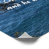 Poster Mer Méditerranée avec verset des Écritures (Coin)