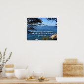 Poster Mer Méditerranée avec verset des Écritures (Cuisine)