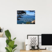 Poster Mer Méditerranée avec verset des Écritures (Bureau à domicile)