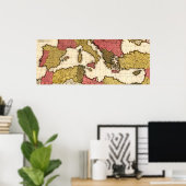 Poster Mer MéditerranéeCarte panoramique (Bureau à domicile)