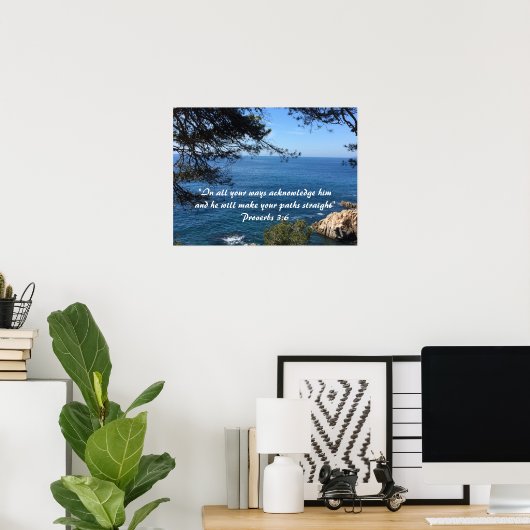 Poster Mer Méditerranéenne Avec Écriture Verse (Bureau à domicile)