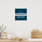 Poster Mer minimaliste Vagues Côtière Nautique (Cuisine)