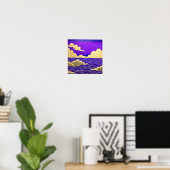 Poster Mer nuageuse la nuit (Bureau à domicile)