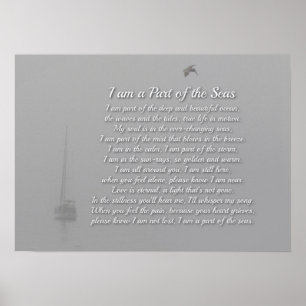 Poster Mer Océan Spirituel Sympathy Mémorial Voilier