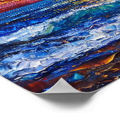 Poster Mer océanique coucher de soleil (Coin)