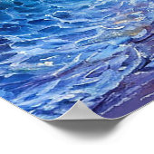 Poster Mer océanique coucher de soleil (Coin)