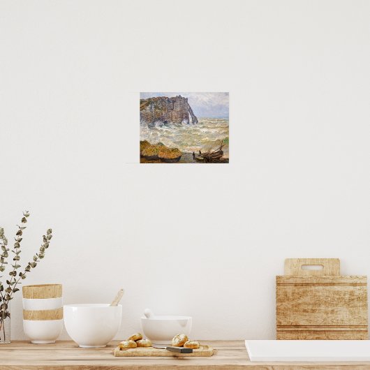 Poster Mer orageuse à É tretat | Monet | (Cuisine)